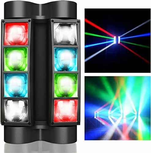 Cabeza Movil Led Spider Beam Rgbw Dmx 8x3w Luz Disco