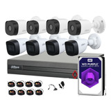 Kit 8 Camaras Bullet 5mp 4 Audio Dvr  Wizsense 2tb Cables