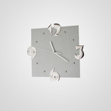 Reloj De Pared Metálico Moderno Plateado Gris 25cm