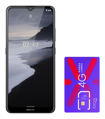 Kit Smartphone Nokia 2.4 64gb Cinza E Simcard Arqia4u Nk101k