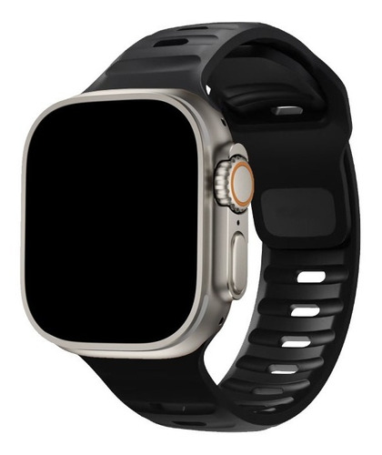 Pulsera Silicona Sport Compatible Con Apple Watch Ultra 49mm Ancho 49 Mm Color Negro