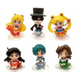 Sailor Moon Figuras Mini Set 6pz Sailor Scouts Senshi Anime