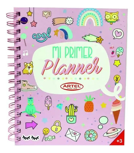 Mi Primer Planner Para Niños Artel Año 9999 Portada Rosa Claro