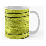 Taza Diseño De Textura De Tablón De Madera Amarillo Verde, C