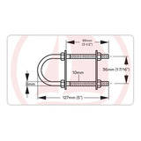 Cáncamo Acero Inox 2 Pernos Largos Ø10mm X 127mm Con Tuerca