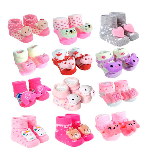 Kit 10 Meias Sapatinho Pantufas Bebe Infantil Menina Baby