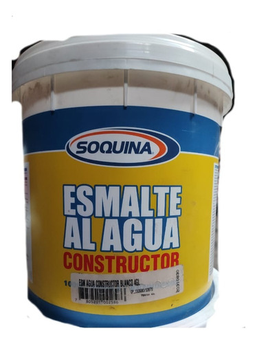 Esmalte Al Agua Constructor 1 Tineta Blanco Soquina 4galon