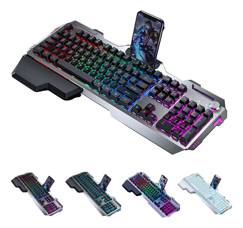 Teclado Gamer Mecanico Luminoso Com Apoio Para As Mãos