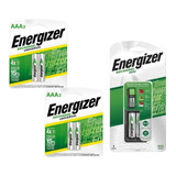 Cargador De Pilas Mini Energizer + 4 Pilas Aaa