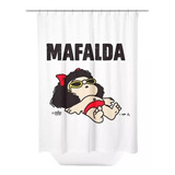 Cortina De Baño Teflón Mafalda Con Ganchos Antihongos 