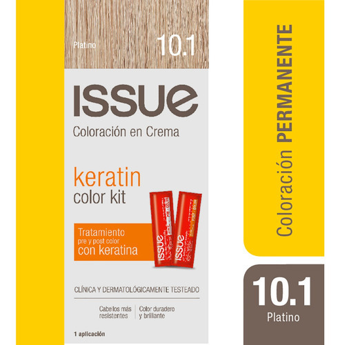  Issue Kit Tintura En Crema Keratin Color Tono 10.1 Platino