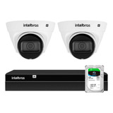 Kit 2 Câmeras Vlp1230 Dome Ip Intelbras, Nvr 1404, Hd 2tb Sk