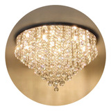 Lustre D Cristal Legítimo Redondo Com 50cm Diâmetro + Leds