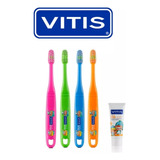 Cepillo Vitis Kids + Mini Pasta 8ml Pack X10 Unidades