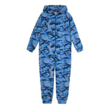 Pijama Teens Niño Polar C/gorro Camuflaje Azul H2o Wear