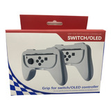 Control Hand Grip Joycon Nintendo Switch Oled * 2 Blanco