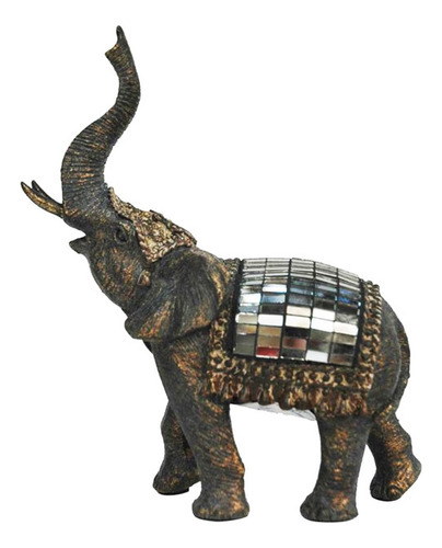 Elefante De La Suerte Feng Shui Resina Cerámica 15 Cm