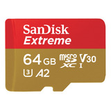 Cartão De Memória Sandisk Sdsqxa2-064g-gn6aa  Extreme Com Adaptador Sd 64gb
