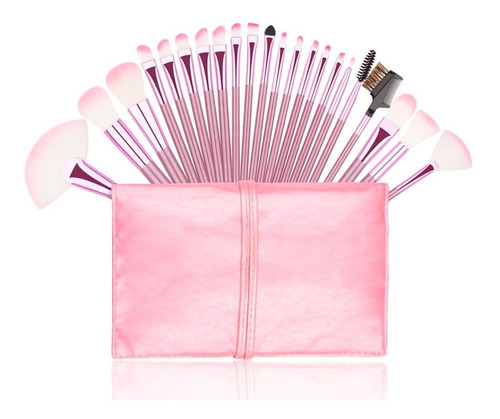 Set Completo 24 Brochas Maquillaje Pinceles Estuche Make Up