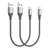 Cable Usb C Corto De 0.5 Pies (paquete De 2), Carga Rápida,