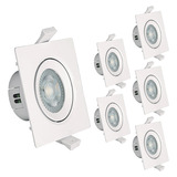 6 Spot Led Direcional Quadrado 9w Branco Frio 6500k Bivolt 110v/220v