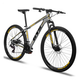 Bicicleta Aro 29 Cambios Shimano Gts Feel 21 A Disco Cor Cinza/preto/amarelo Tamanho Do Quadro 21