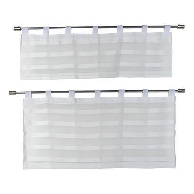 Cortinas Modernas Para Cocina Dobles Decorativas 2 Juegos Color Blanco | Meses sin interés