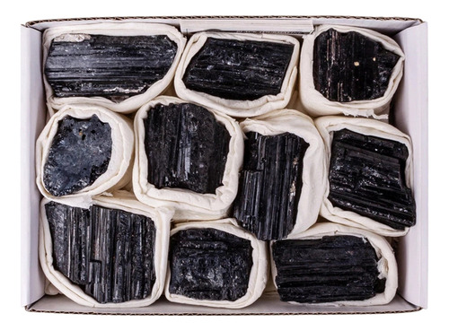1 Caja Áspera Negra Turmalina Cristales Naturales En Bruto