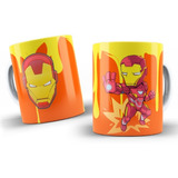 Taza Iron Man Dibujo Y Casco. 11 Oz.