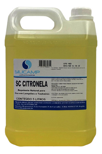 Óleo De Citronela Para Tocha Lampião Lamparina Repelente 5l