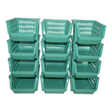 20 Caixas Organizadora Plástica Empilhável Plástico Cesto
