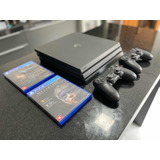 Sony Playstation 4 Pro(único 4k) 1tb Com 2 Controles +jogo