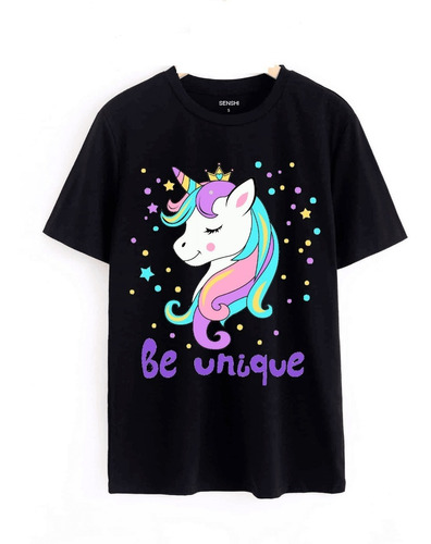 Polera Unicornio Estampado En Dtf Senshi Cod 002