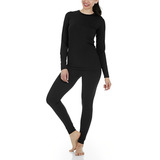 Ropa Termica De Dama Pantalon Y Playera Negro 1 Juego