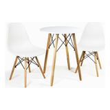 Mesa Eiffel Redonda P/ Sala 60cm E 2 Cadeiras Charles Eames