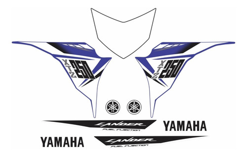 Jogo Adesivos Compatível Yamaha Lander 250 2015 Azul 10497