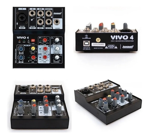 Consola Mixer Usb Lexsen Vivo 4 Interfaz Audio Profesional