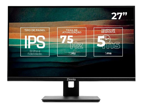 Monitor Zinnia Zeugo, 27 Pol., Ips, Fhd, Srgb 99, 75hz Hdmi/vga, Zno-zgo27-bl01