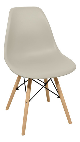 Silla Comedor Plastico Patas De Madera Diseño Eames Dsw