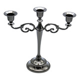 Candelabro De 3 Velas De Metal De 10.5 Para Fiestas De Cumpl