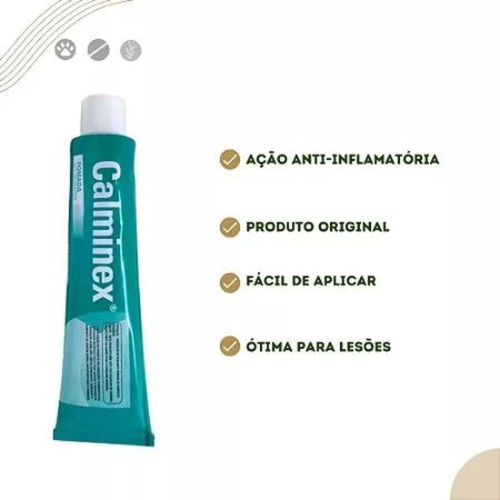 Calminex Pomada Uso Veterinário 100g Dores E Pancadas