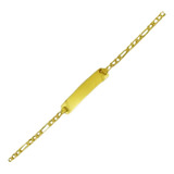 Pulsera Identidad Oro 18k 3x1 Grabado Bebé Niño 015p5