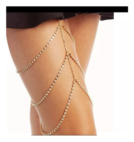 Body Chain De Pierna - Leg Chain -  Strass Triple