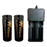 Carregador Duplo Premium + 4 Baterias Sd 26650 4.2v 38000mah