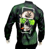 Chamarra Estampada Bomber Era.co Calavera Moda Verde Abrigo