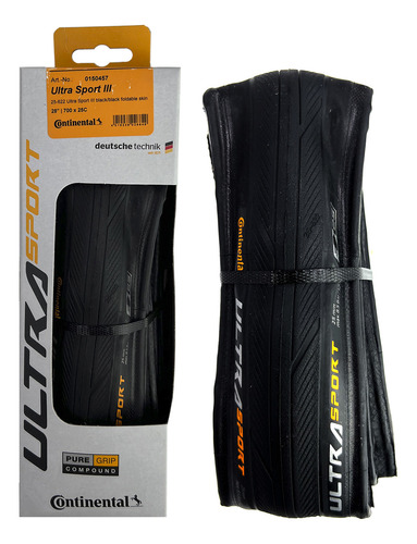 Cubierta Continental Ultra Sport 3 700x25 Kevlar-bikegarage Color Negro