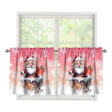 Gostong X-mas - Cortinas De Cocina Con Diseno De Papa Noel,