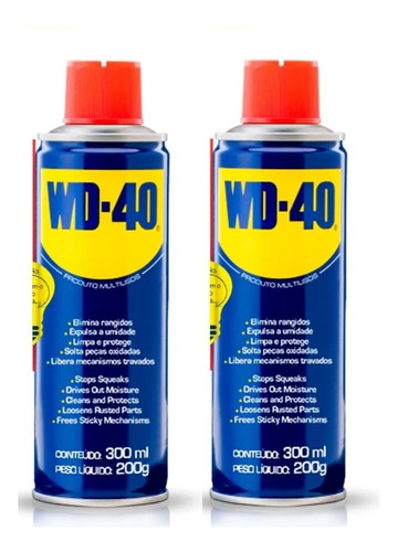 Wd40 Spray Desengripa Lubrifica 300ml Kit Com 2 Unidades