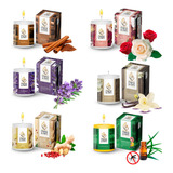 Kit 06 Velas Aromáticas Perfumadas Parafina Natural 60g Full