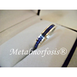 Alianza/anillo Plata 925 Maciza Con Piedra Lapislazuli